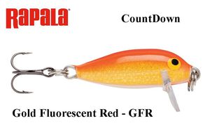 Vobleris Rapala Countdown CD01 Gold fluorescent Red GFR 2.5 cm