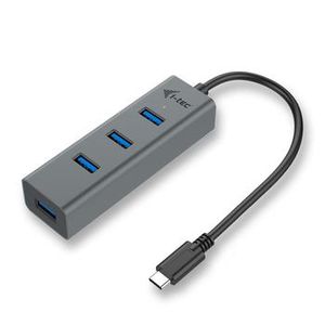 I-TEC USB C Metal HUB 4 Port without power adapter ideal for Notebook Tablet PC supports Win Mac OS compatible with Thunderbolt 3