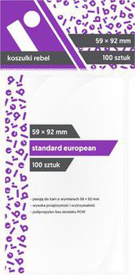 REBEL Sleeves - Standard European (59x92mm) - 100 Vnt