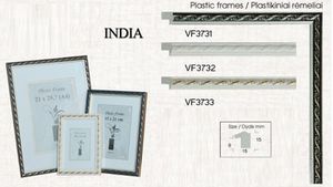 Rėmelis 15x21 plast VF3733 INDIA baltas su auksu | 15 mm