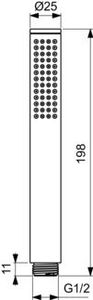 Ideal Standard metalinis rankinis dušas "stick", chromas