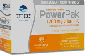 TRACE MINERALS POWER PACK Imunitetui ir energijai elektrolitai su vitaminu C  N30