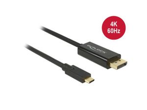 Delock USB-C cable -> DisplayPort M / M 1m (DP alternative mode) 4K 60Hz black