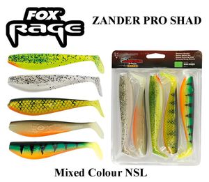 Guminukai Fox Rage Ultra UV Zander Pro Shads Mixed Colour NSL 7.