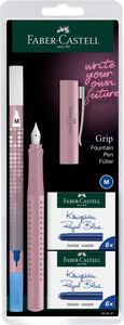 *Plunksnakotis Faber-Castell Grip 2010 0,7 mm M rožinis, + triniklis, +mėlynos kapsulės