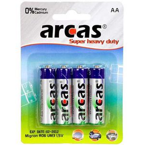 Arcas Super Heavy Duty AA (LR06), 4-pack