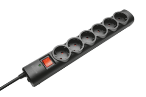 Trust 6 socket Surge Guard to protect devices from damage caused by power spikes