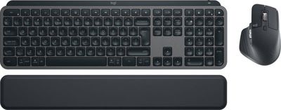 Belaidė klaviatūra ir pelė + Atrama riešui Logitech MX Keys S Combo, Graphite