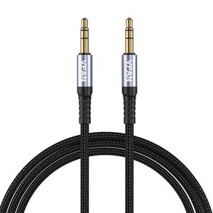 Vipfan L11 mini jack 3.5mm AUX cable, 1m, gold plated (gray)