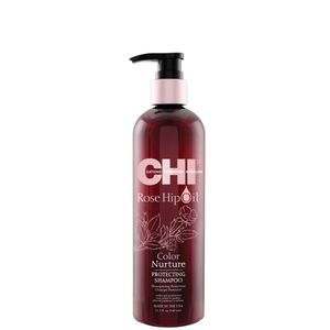 CHI Rose Hip Oil Color Nurture Protecting Shampoo Apsaugantis šampūnas dažytiems plaukams, 340ml