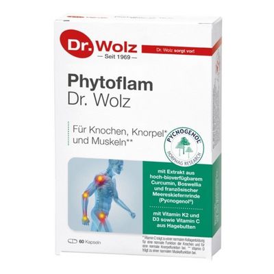 DR. WOLZ PHYTOFLAM kaulams, sąnariams kapsulės N60