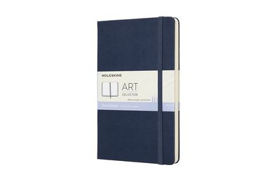 Užrašų knygutė Moleskine Sketchbooks 13x21cm, baltais lapais, kietu viršeliu, mėlynos spalvos