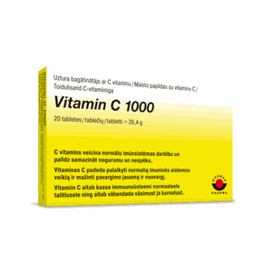 VITAMIN C 1000 mg plėvele dengtos tabletės N20