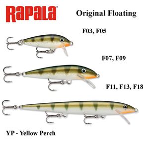 Vobleris Rapala Original Floating YP - Yellow Perch 3 cm