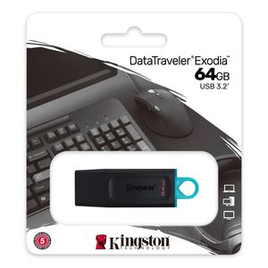 USB atmintinė Kingston DataTraveler Exodia, 64 GB, USB 3.2 Gen 1