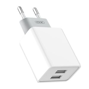 XO L65 wall charger, 2x USB + USB cable (white)