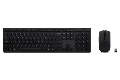 Klaviatūra Lenovo Professional Wireless Rechargeable Keyboard and Mouse Combo US Euro Grey