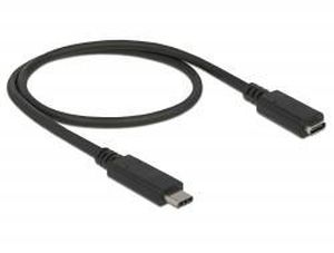 DELOCK Extension cable SuperSpeed USB USB 3.1 Gen 1 USB Type-Cmale > female 3 A 0.5m black