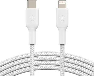 Belkin Lightning/USB-C Cable 1m braided, mfi cert., white