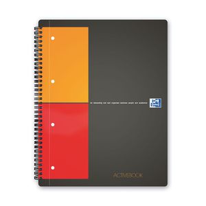 Sąsiuvinis Oxford Activebook, A4+, 80 lapų, langeliais, su spirale, perforacija ir skirtuku