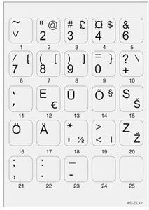 Minipicto keyboard sticker KB-EU-01GRY, grey/black