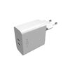 Fixed Dual USB-C Mains Charger, PD support, 65W