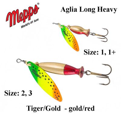 Sukriukė Mepps Aglia Long Heavy Tiger/Gold-Gold/Red 24 g