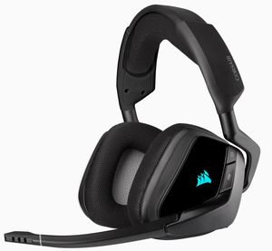 Ausinės Corsair Wireless Premium Gaming Headset with 7.1 Surround Sound VOID RGB ELITE , Carbon, Over-Ear