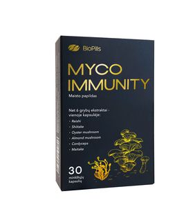 MYCO IMMUNITY maisto papildas su 6 grybų ekstraktais, 30 kapsulių