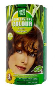 HENNAPLUS plaukų dažai ilgalaikiai su 9 ekologiškais augaliniais ekstraktais spalva raudonmedžio varinė 6.45