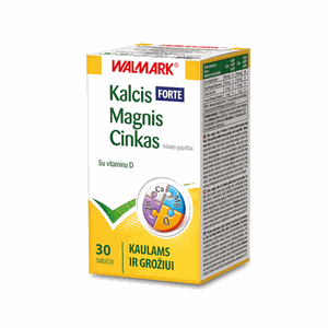 WALMARK Kalcis-Magnis-Cinkas FORTE su vitaminu D tabletės N30