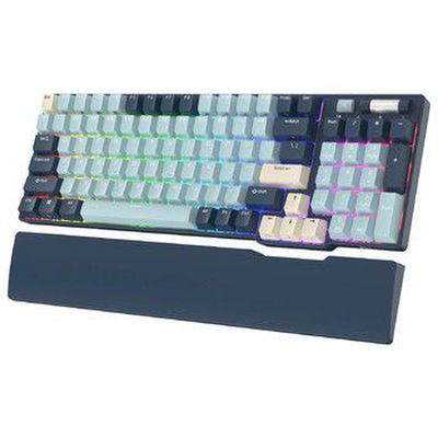 Royal Kludge RK96 Forest Blue belaidė mechaninė klaviatūra | 90%, Hot-swap, RGB, Red Switches, US