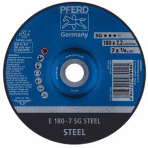 Plieno šlifavimo diskas PFERD E180-7 SG STEEL