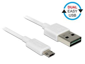 Delock Cable Micro USB AM-BM DUAL EASY-USB 50cm White