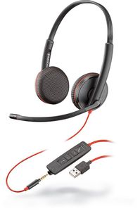 Plantronics Headset Blackwire 3225 C3225 PC USB-A GSM jack 3.5mm stereo BULK