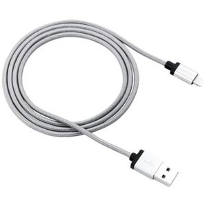CANYON MFI-3, Charge  and  Sync MFI braided cable with metalic shell, USB to lightning, certified by Apple, 1m, 0.28mm, Dark gray