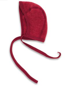 Engel merino vilnos kepurė su raišteliais Jaspis Melange, raudona