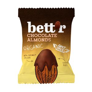 Ekologiški migdolai padengti šokoladu – Bett'r, 40g