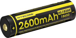 Nitecore battery 18650 2600mAh rechargable with Micro-USB-C