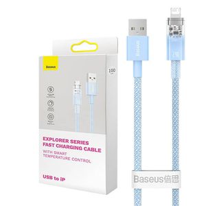 Rychlonabíjecí kabel Baseus USB-A na Lightning Explorer Series 2m, 2,4A (modrý)