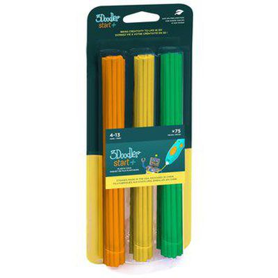 3Doodler Start 3DS-ECO-MIX2-75 eksploatacinė medžiaga 3D spausdintuvams Kompostuojamas plastikas Žalia, Oranžinė, Geltona 1 g