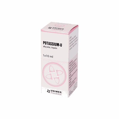 Potassium-U 2% akių lašai, tirpalas 10 ml 