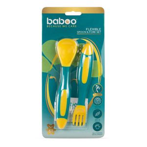 Baboo lankstūs įrankiai: šaukštelis ir šakutė, 6+ mėn, turkio