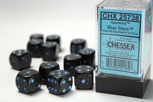 Chessex Speckled 16mm d6 with pips Dice Blocks (12 Dice) - Blue Stars