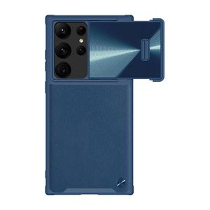 Nillkin CamShield Kožené pouzdro pro Samsung Galaxy S23 Ultra (modré)
