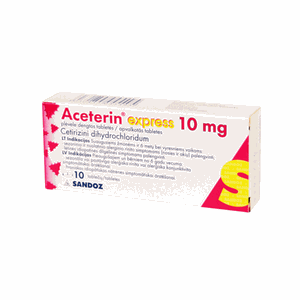 Aceterin express 10 mg plėvele dengtos tabletės N10