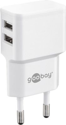 Goobay 44952 Dual USB charger 2.4 A (12W), White