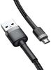 Baseus Micro USB Cafule 1.5A 2m kabelis, juoda / pilka