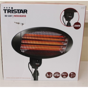 SALE OUT.Tristar KA-5287 Patio Heater, Black Tristar Heater KA-5287 Tristar Patio heater 2000 W Number of power levels 3 Suitable for rooms up to 20 m² Black DAMAGED PACKAGING, SCRATCHES RIGHT ON THE SIDE IPX4 | Tristar | Heater | KA-5287 | Patio heater | 2000 W | Number of power levels 3 | Suitable for rooms up to 20 m² | Black | DAMAGED PACKAGING, SCRATCHES RIGHT ON THE SIDE | IPX4