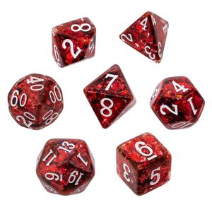 REBEL RPG dice set - Dense core - Deep Red (white numbers)